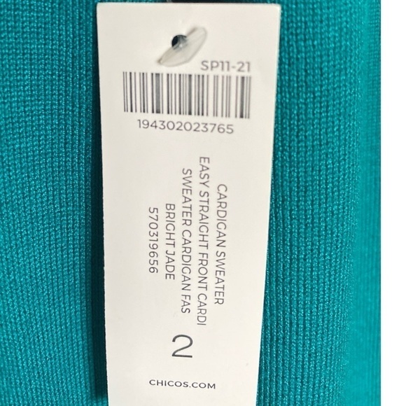 CHICOS Draped Straight Long Cardigan Sweater Open Front Size 3X Bright J… - Picture 7 of 13